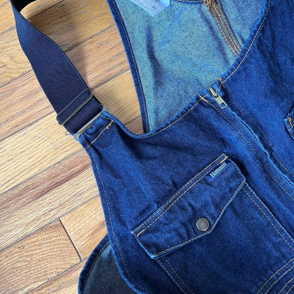 Vintage 100% Cotton Denim Jean Overall Cutoff Shorts sz 50 - Picture 3 of 9